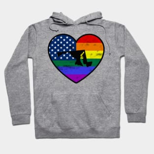 Maryland United States Gay Pride Flag Heart Hoodie